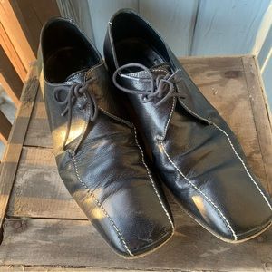 Prada Square Almond Toe Lace Up